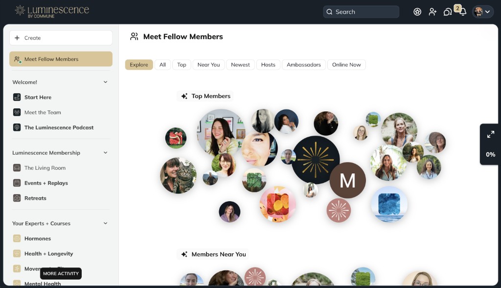 Luminescence desktop — Meet fellow members